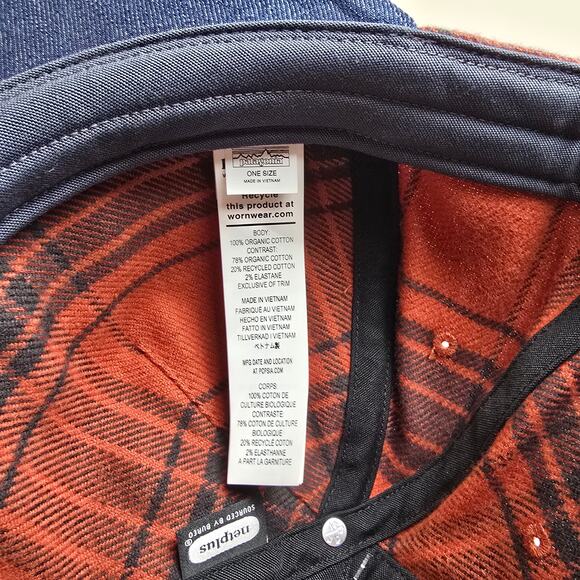 Patagonia Range Cap Snapback One Size Cascade Burnished Red 100% Organic Cotton - Picture 2 of 4